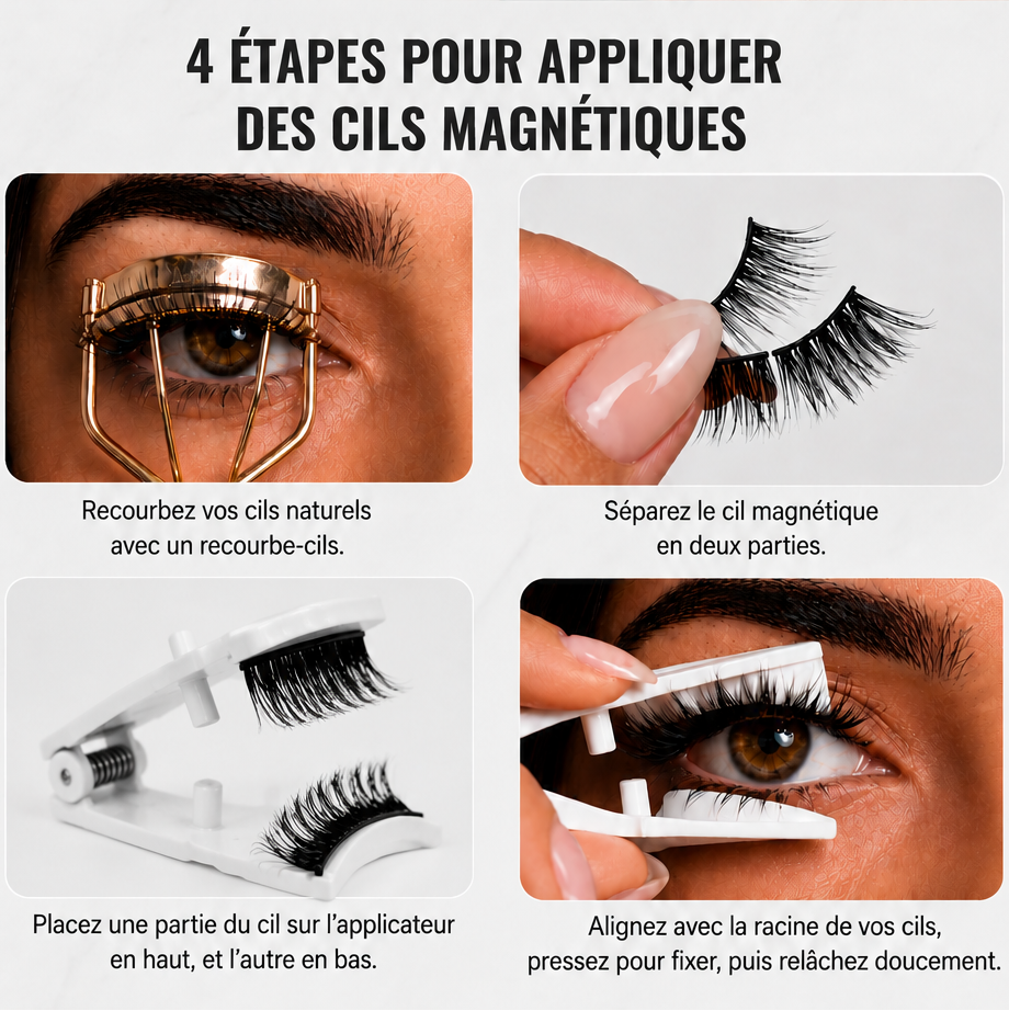 Kit Cils Magnétiques Premium – Boîte Magnétique & Pince Incluse